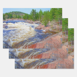 Watervallandschap Mooie groene bomen Inpakpapier Vel