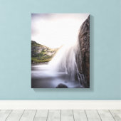 Watervallandschapsfoto Canvas Afdruk (Insitu (Houten vloer))