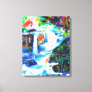 Watervallen. Canvas Afdruk