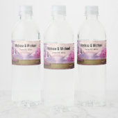 Watervallen en Cherry Trees rond een bruiloft Waterfles Etiket (Flessen)