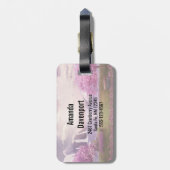 Watervallen en Cherry Trees rond een meer Bagagelabel (Achterkant verticaal)