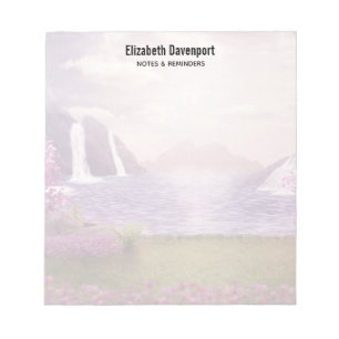 Watervallen en Cherry Trees rond een meer Notitieblok