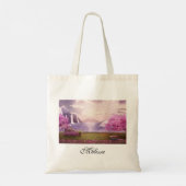 Watervallen en Cherry Trees rond een meer Tote Bag (Achterkant)