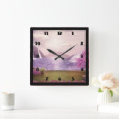 Watervallen en Cherry Trees rond een meer Vierkante Klok (Huis)