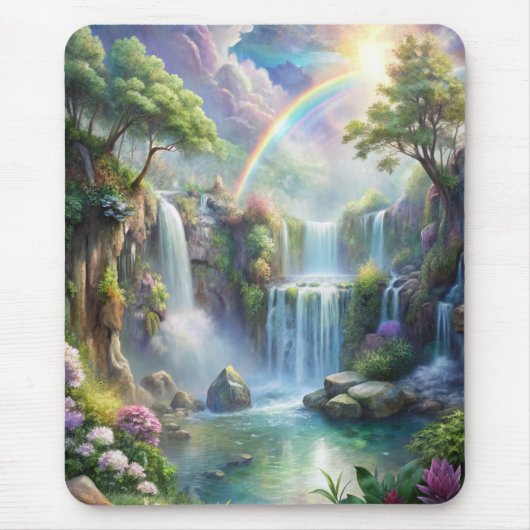 Watervallen en regenboog muismat (Voorkant)