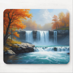 Watervallen in de herfst muismat