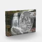  watervalolieverfschilderij Voeg je eigen toe Fotoblokken (Links)