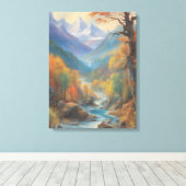 watervalschilderij canvas afdruk (Insitu (Houten vloer))