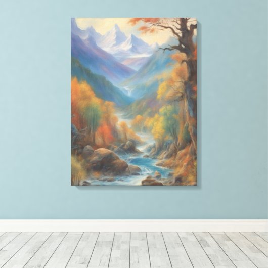 watervalschilderij canvas afdruk (Insitu (Houten vloer))