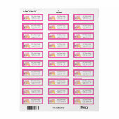 Waterverf 1e roze Adresetiket op de geboorte Etiket (Full Sheet)