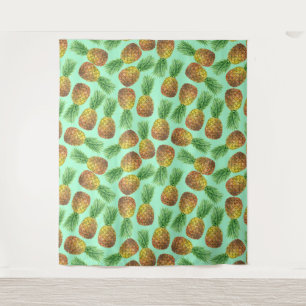 Waterverf 2 ananassen wandkleed