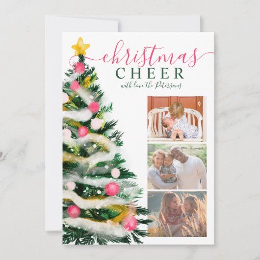 Waterverf 3 foto's van de moderne kaars kaart (Voorkant)