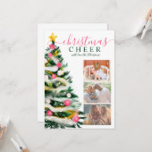 Waterverf 3 foto's van de moderne kaars kaart (Voorkant / Achterkant in situ)