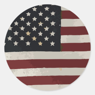 Waterverf 4 juli Amerikaanse vlag Ronde Sticker