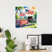 Waterverf 4 juli BBQ Poster (Thuiskantoor)
