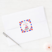 Waterverf 4 juli Cake Party Vierkante Sticker (Envelop)