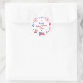 Waterverf 4 juli Onafhankelijkheidsdag Ronde Sticker (Tas)