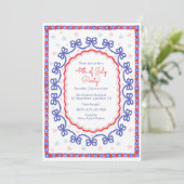 Waterverf 4 juli Patriotic Bow American Kaart (Staand voorkant)