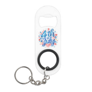Waterverf 4 juli Patriottisch Mini Flessenopener
