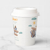 Waterverf 6e verjaardag van het vliegtuig Papierko Papieren Bekers (Rechts)