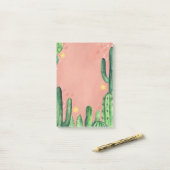 Waterverf a cute groene roze cactus. Succulenten Post-it® Notes (Op bureau)