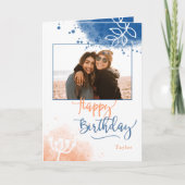 Waterverf Aangepaste foto en naam van geboortedag Kaart (Voorkant)