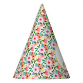 Waterverf Aangepaste fototekst Happy Birthday Feesthoedjes (Links)