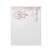 Waterverf Aangepaste naam Script Boho Dream Catche Notitieblok (Gedraaid)