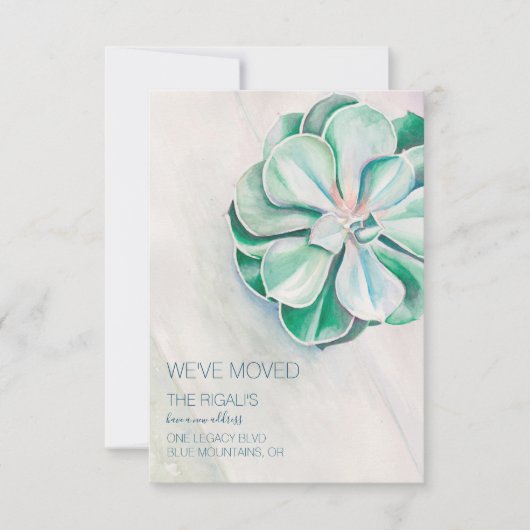 Waterverf Aankondiging van een geslaagde verplaats (Voorkant)