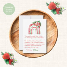 Waterverf Aardbei Baby Shower Bedankkaartjes