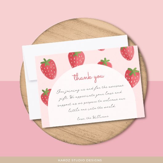 Waterverf aardbei Baby shower dank u kaarten