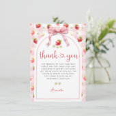 Waterverf Aardbei Verjaardag Dank u Bedankkaart (Staand voorkant)