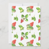 Waterverf aardbeien botanische bruiloft kaart (Achterkant)