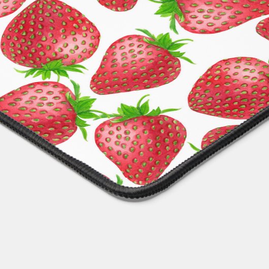 Waterverf aardbeien bureaumat (Hoek)