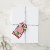 Waterverf aardbeien eerste geboorte Pset B Cadeaulabel (Met Touw)