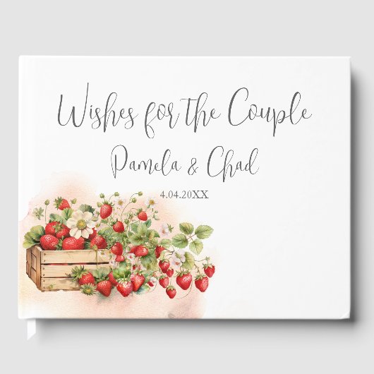 Waterverf aardbeien gastenboek (Voorkant)