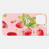 Waterverf aardbeien, naadloos, fruitig patroon. Case-Mate iPhone case (Achterkant (horizontaal))