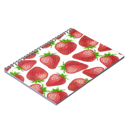 Waterverf aardbeien notitieboek (Linkerzijde)