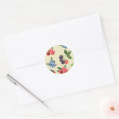 Waterverf Aardbeien Raspberry Currant Patroon Ronde Sticker (Envelop)