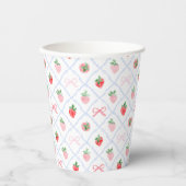 Waterverf aardbeien ribbonerie trellis papieren bekers (Voorkant)