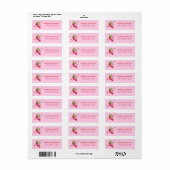 Waterverf aardbeien roze en rood etiket (Full Sheet)