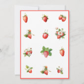 Waterverf aardbeienbessen eerste verjaardagsfeestj kaart (Achterkant)