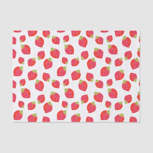 Waterverf aardbeienpatroon tissuepapier (Voorkant)