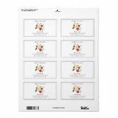 Waterverf aardbeienreservaat/jam etiket (Full Sheet)