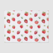 Waterverf aardbeienvruchten en aardbeienbloemen tissuepapier (Voorkant)