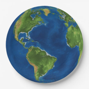 Waterverf Aarde wereldbol geografie grappige 3D il Papieren Bordje