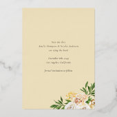 Waterverf abrikoos Engels Rozen Save The Date Folie Uitnodiging (Achterkant)