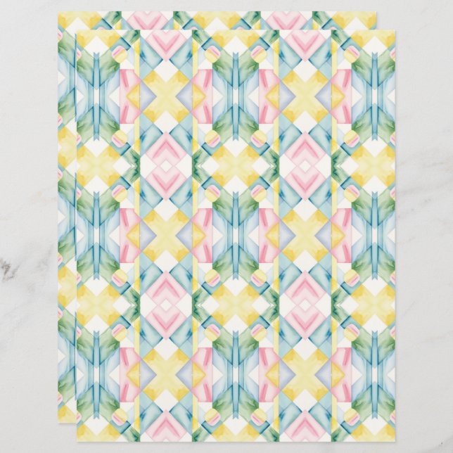 Waterverf Abstract 29 plakboek papier (Voorkant / Achterkant)