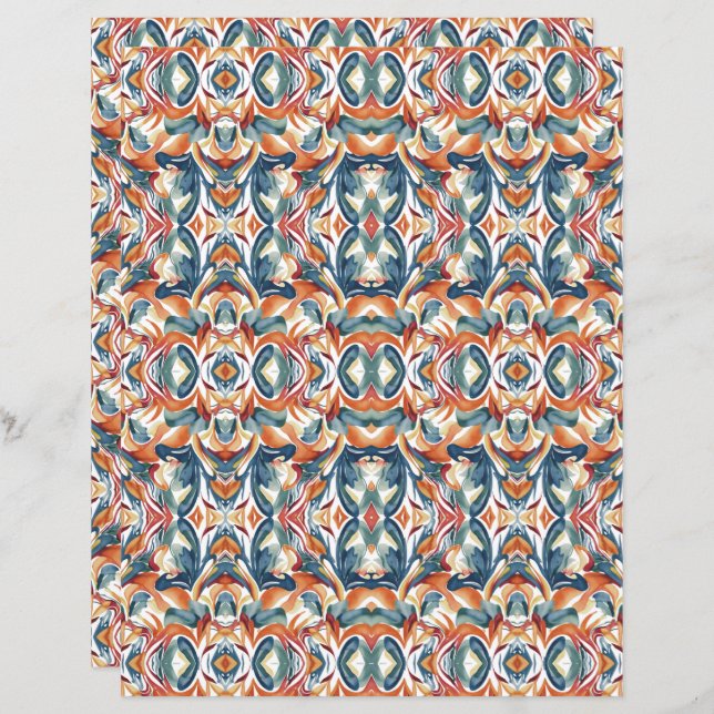 Waterverf Abstract 4 plakboek papier (Voorkant / Achterkant)