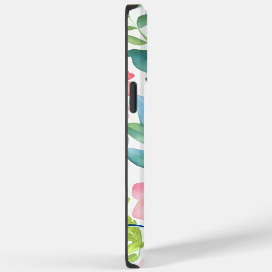 Waterverf Abstract Berries Ferns Flowers Monogram Case-Mate iPhone Case (Achterkant / Rechts)